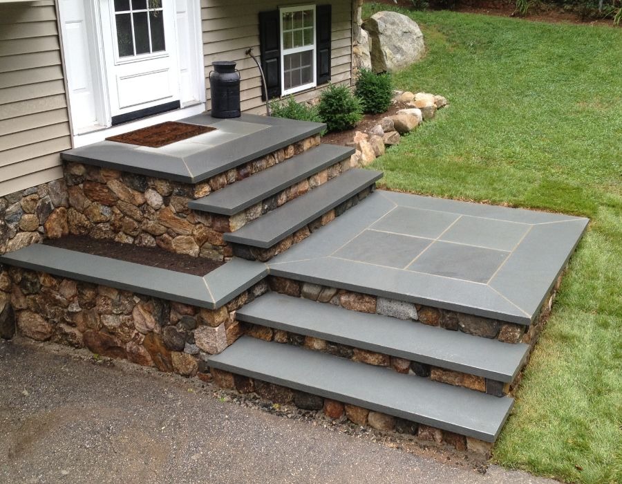 Stone steps and landing