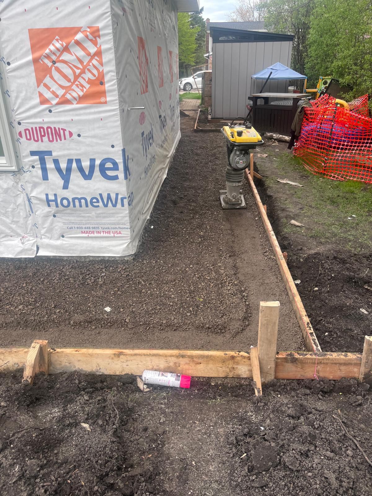 Sidewalk base preparation